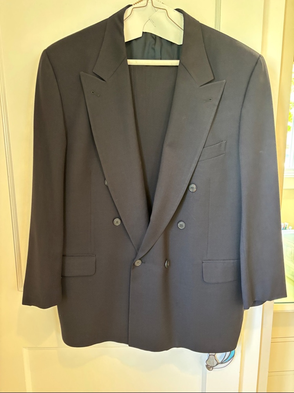 Joseph Abboud Double-Breasted Dark Navy Blazer
